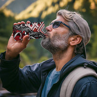 Aotearoa Maori Moko Art with Taniko Half Style 4 in 1 Can Cooler Tumbler