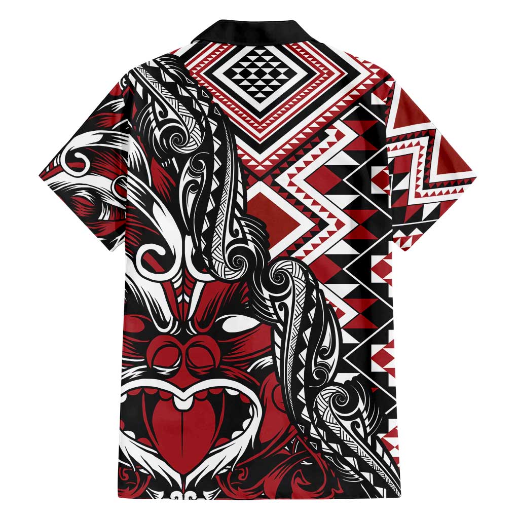 Aotearoa Maori Moko Art with Taniko Half Style Family Matching Long Sleeve Bodycon Dress and Hawaiian Shirt