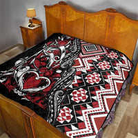 Aotearoa Maori Moko Art with Taniko Half Style Quilt