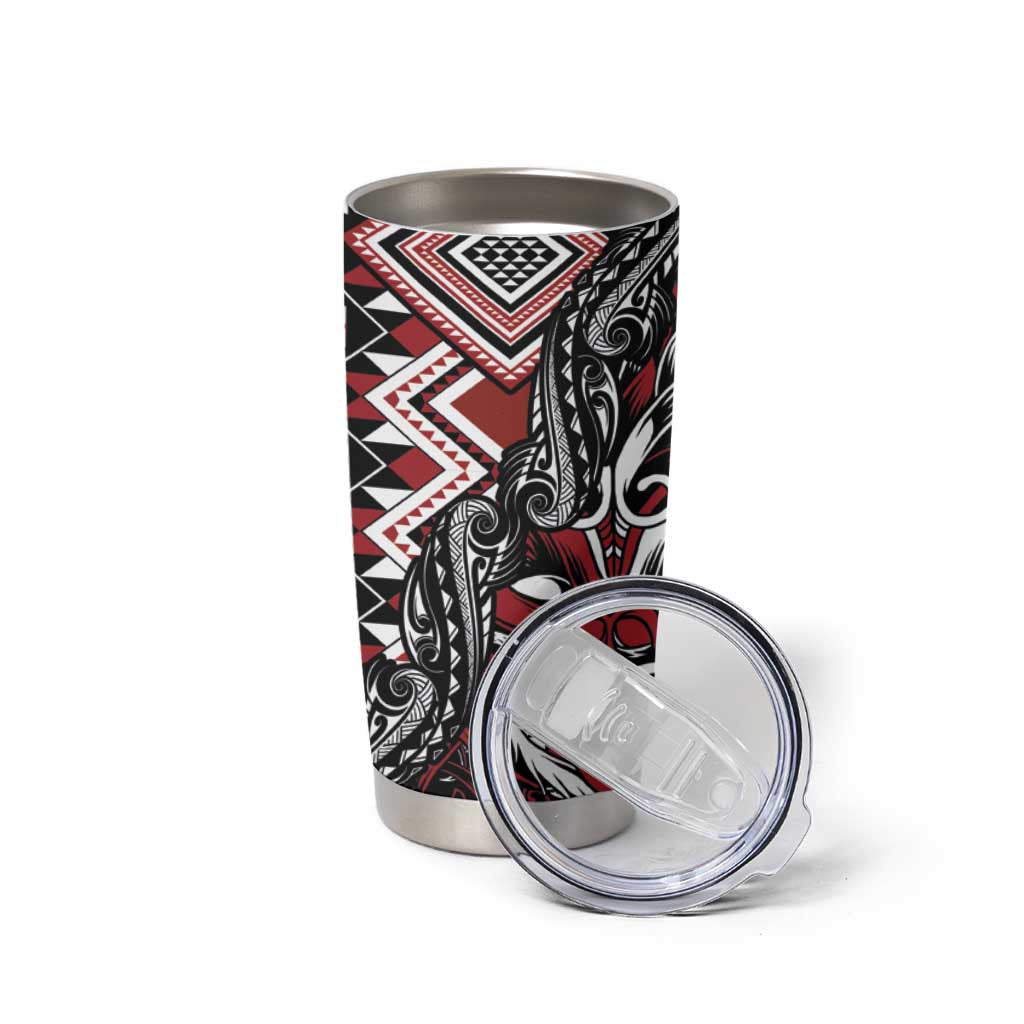 Aotearoa Maori Moko Art with Taniko Half Style Tumbler Cup