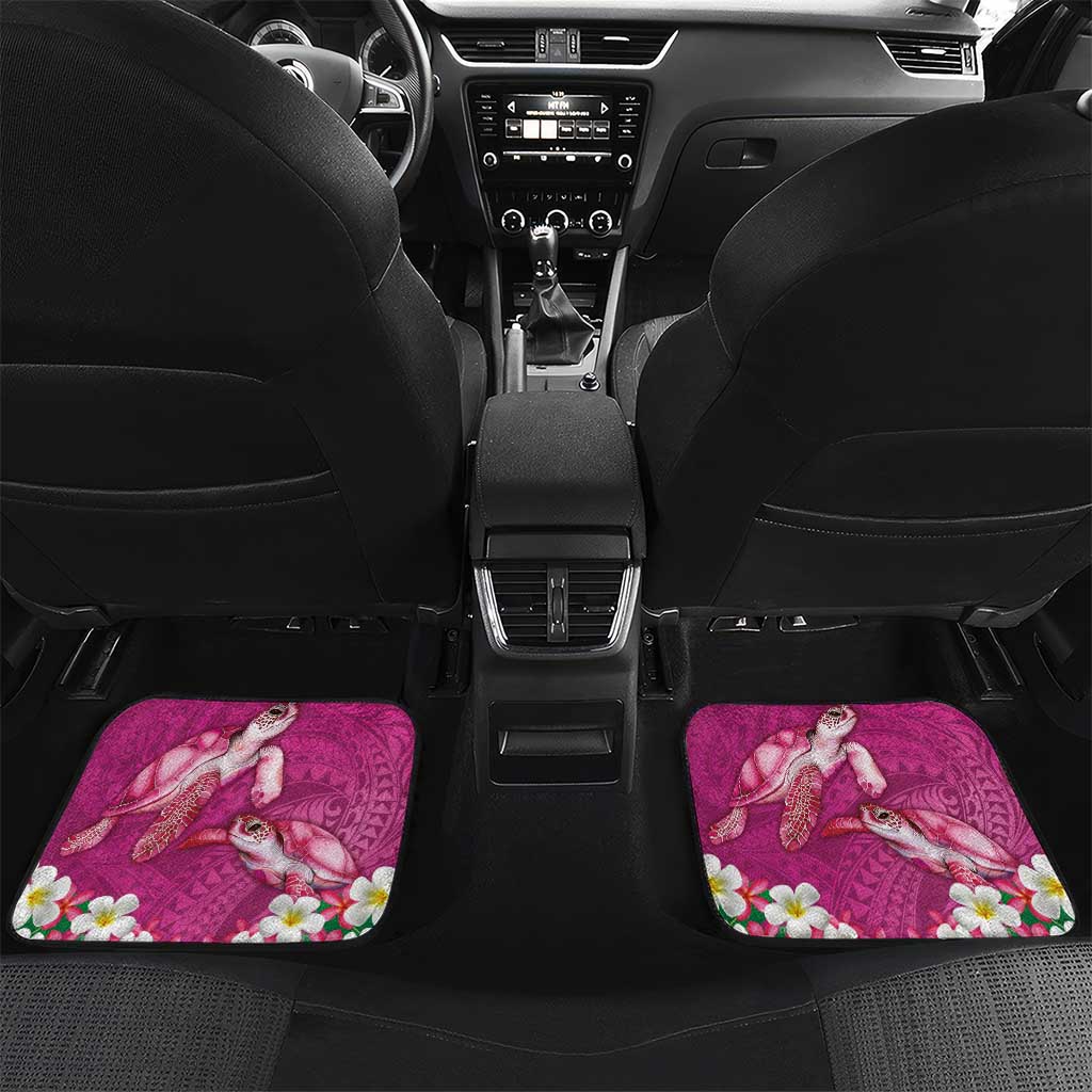 Hawaiian Lei Turtle and Plumeria Car Mats Polynerian Art Tattoo-Plum Pink Color
