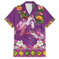 Hawaiian Lei Turtle and Plumeria Family Matching Summer Maxi Dress and Hawaiian Shirt Polynerian Art Tattoo-Mauve Color