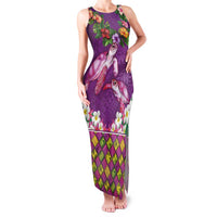 Hawaiian Lei Turtle and Plumeria Family Matching Tank Maxi Dress and Hawaiian Shirt Polynerian Art Tattoo-Mauve Color