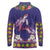 Hawaiian Lei Turtle and Plumeria Long Sleeve Polo Shirt Polynerian Art Tattoo-Navy Color