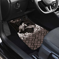 Hawaiian Lei Turtle and Plumeria Car Mats Polynerian Art Tattoo-Grayscale Mode