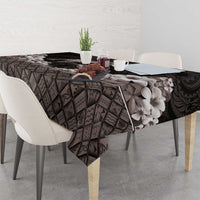 Hawaiian Lei Turtle and Plumeria Tablecloth Polynerian Art Tattoo-Grayscale Mode