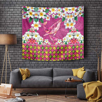 Hawaiian Plumeria and Humpback Whales Tapestry Polynerian Art Tattoo-Plum Pink Color LT03 Pink - Polynesian Pride