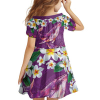 Hawaiian Plumeria and Humpback Whales Family Matching Puletasi and Hawaiian Shirt Polynerian Art Tattoo-Mauve Color