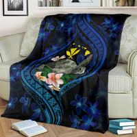 Hawaii Turtle Plumeria Flower Fanciful Blanket