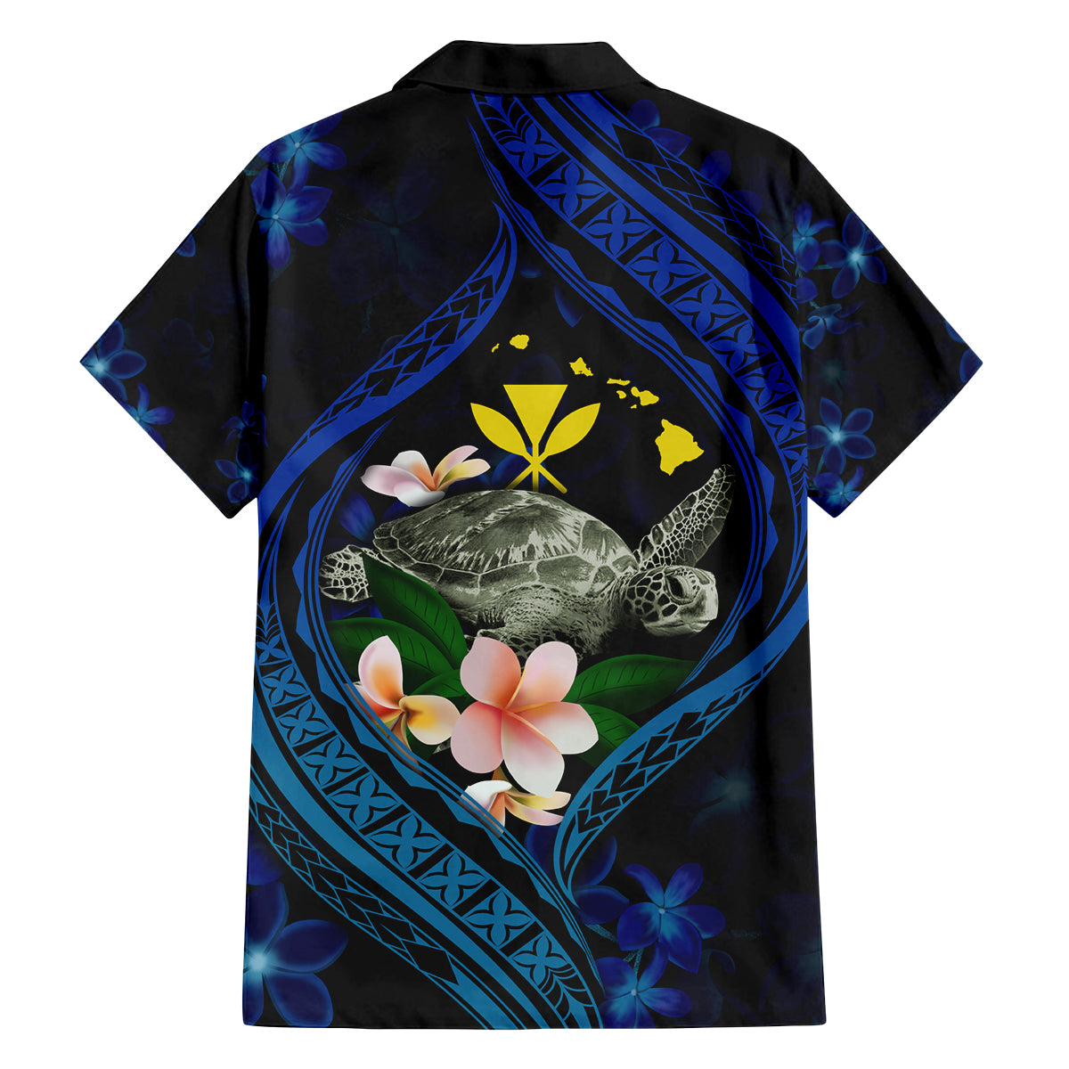 Hawaii Turtle Plumeria Flower Fanciful Family Matching Tank Maxi Dress and Hawaiian Shirt