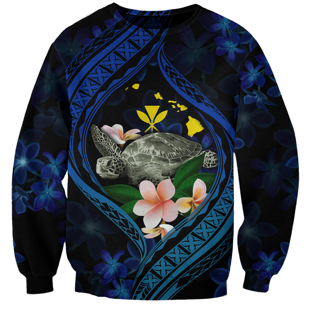 Hawaii Turtle Plumeria Flower Fanciful Sweatshirt