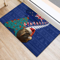 New Zealand Christmas Rubber Doormat Kiwi Bird Santa and Silver Fern Funny Haka Dance
