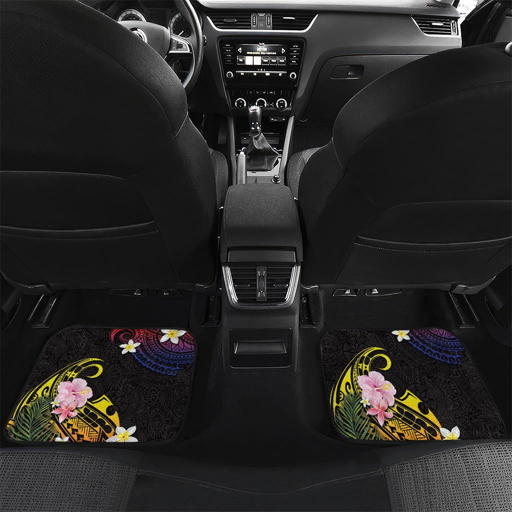 Cook Islands Independence Day Car Mats Maroro and Kakaia with Hibiscus Flower Polynesian Pattern