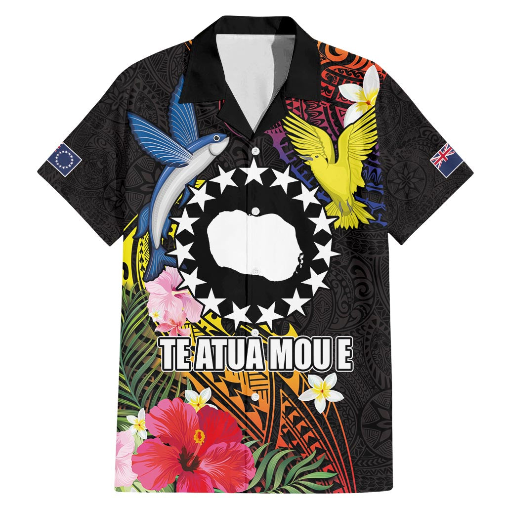 Cook Islands Independence Day Family Matching Mermaid Dress and Hawaiian Shirt Maroro and Kakaia with Hibiscus Flower Polynesian Pattern