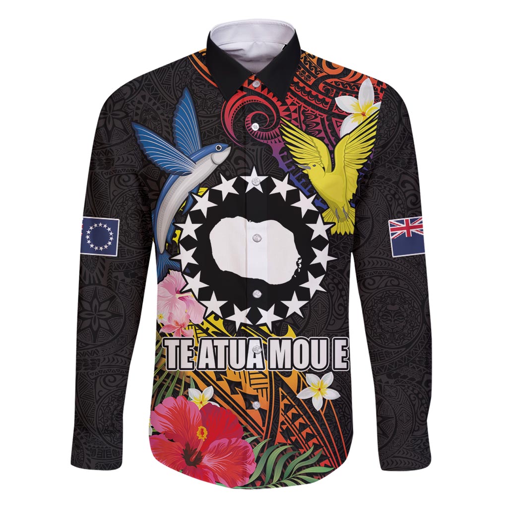 Cook Islands Independence Day Family Matching Mermaid Dress and Hawaiian Shirt Maroro and Kakaia with Hibiscus Flower Polynesian Pattern