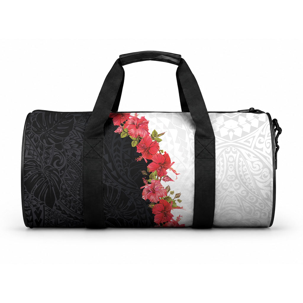 Hawaii Red Hibiscus Flowers Duffle Bag LT03 One size Black - Polynesian Pride