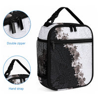 Hawaii Grayscale Hibiscus Flowers Lunch Bag LT03 - Polynesian Pride