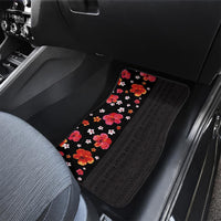 Hawaii Hibiscus and Plumeria Flowers Car Mats Tapa Tribal Pattern Half Style Colorful Mode