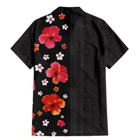 Hawaii Hibiscus and Plumeria Flowers Family Matching Mermaid Dress and Hawaiian Shirt Tapa Tribal Pattern Half Style Colorful Mode