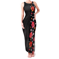Hawaii Hibiscus and Plumeria Flowers Family Matching Tank Maxi Dress and Hawaiian Shirt Tapa Tribal Pattern Half Style Colorful Mode
