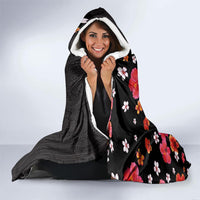 Hawaii Hibiscus and Plumeria Flowers Hooded Blanket Tapa Tribal Pattern Half Style Colorful Mode LT03 - Polynesian Pride