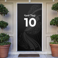 New Zealand Rugby Custom Door Cover Sporty Silver Fern Shape with Maori Tattoos - Polynesian Pride