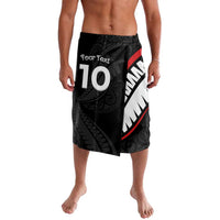 New Zealand Rugby Custom Lavalava Sporty Silver Fern Shape with Maori Tattoos - Polynesian Pride