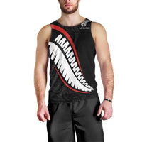New Zealand Rugby Custom Men Tank Top Sporty Silver Fern Shape with Maori Tattoos - Polynesian Pride