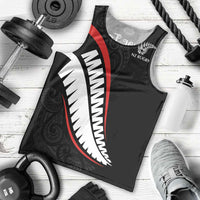 New Zealand Rugby Custom Men Tank Top Sporty Silver Fern Shape with Maori Tattoos - Polynesian Pride