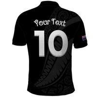 New Zealand Rugby Custom Polo Shirt Sporty Silver Fern Shape with Maori Tattoos - Polynesian Pride