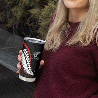 New Zealand Rugby Custom Tumbler Cup Sporty Silver Fern Shape with Maori Tattoos - Polynesian Pride