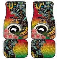 Vanuatu and Australia Together Car Mats Kangaroo with Pig Tusk Indigenous Pattern