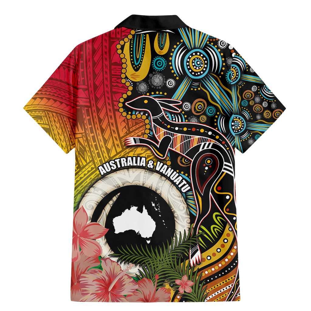 Vanuatu and Australia Together Family Matching Mermaid Dress and Hawaiian Shirt Kangaroo with Pig Tusk Indigenous Pattern
