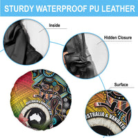 Vanuatu and Australia Together Spare Tire Cover Kangaroo with Pig Tusk Indigenous Pattern LT03 - Polynesian Pride