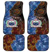 Samoa and Australia Together Car Mats Kangaroo and Tribal Hibiscus Aboriginal Pattern