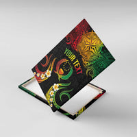 Personalised Pohnpei Independence Day Canvas Wall Art Polynesian Tattoo and Plumeria Reggae Color