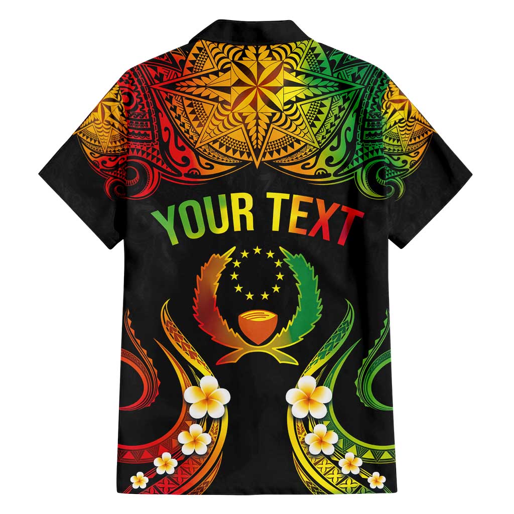 Personalised Pohnpei Independence Day Family Matching Tank Maxi Dress and Hawaiian Shirt Polynesian Tattoo and Plumeria Reggae Color