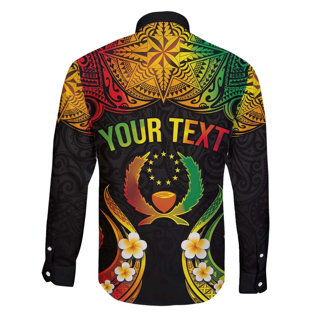 Personalised Pohnpei Independence Day Family Matching Tank Maxi Dress and Hawaiian Shirt Polynesian Tattoo and Plumeria Reggae Color