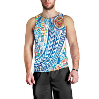 Hawaiian Turtle and Lei Men Tank Top Tribal Kakau and Tropical Plants Human Heart LT03 - Polynesian Pride