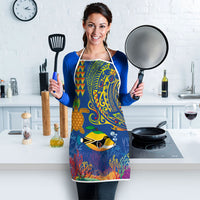 Hawaii Ocean Apron Pineapple Turtle and Mango Reef Triggerfish and Kakau Tattoo LT03 - Polynesian Pride