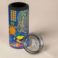 Hawaii Ocean 4 in 1 Can Cooler Tumbler Pineapple Turtle and Mango Reef Triggerfish and Kakau Tattoo LT03 - Polynesian Pride