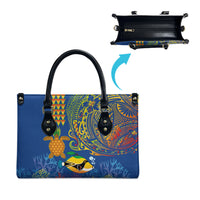 Hawaii Ocean Leather Bag Pineapple Turtle and Mango Reef Triggerfish and Kakau Tattoo LT03 - Polynesian Pride
