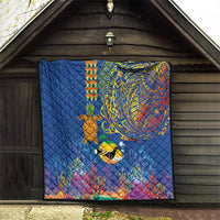 Hawaii Ocean Quilt Pineapple Turtle and Mango Reef Triggerfish and Kakau Tattoo LT03 - Polynesian Pride