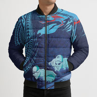 Personalized Hawaii Swimming Bomber Puffer Jacket Tribal Sporty Style LT03 - Polynesian Pride