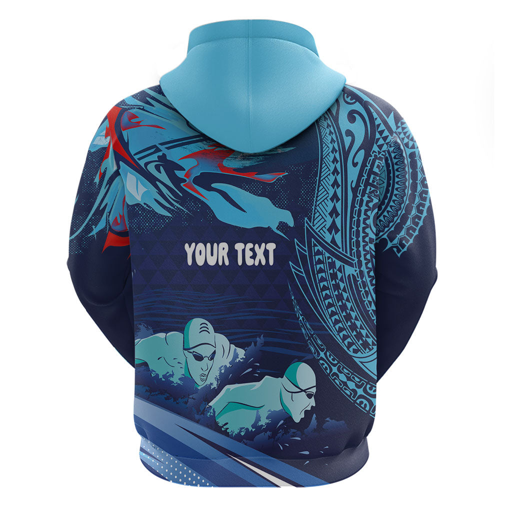 Personalized Hawaii Swimming Hoodie Tribal Sporty Style LT03 - Polynesian Pride