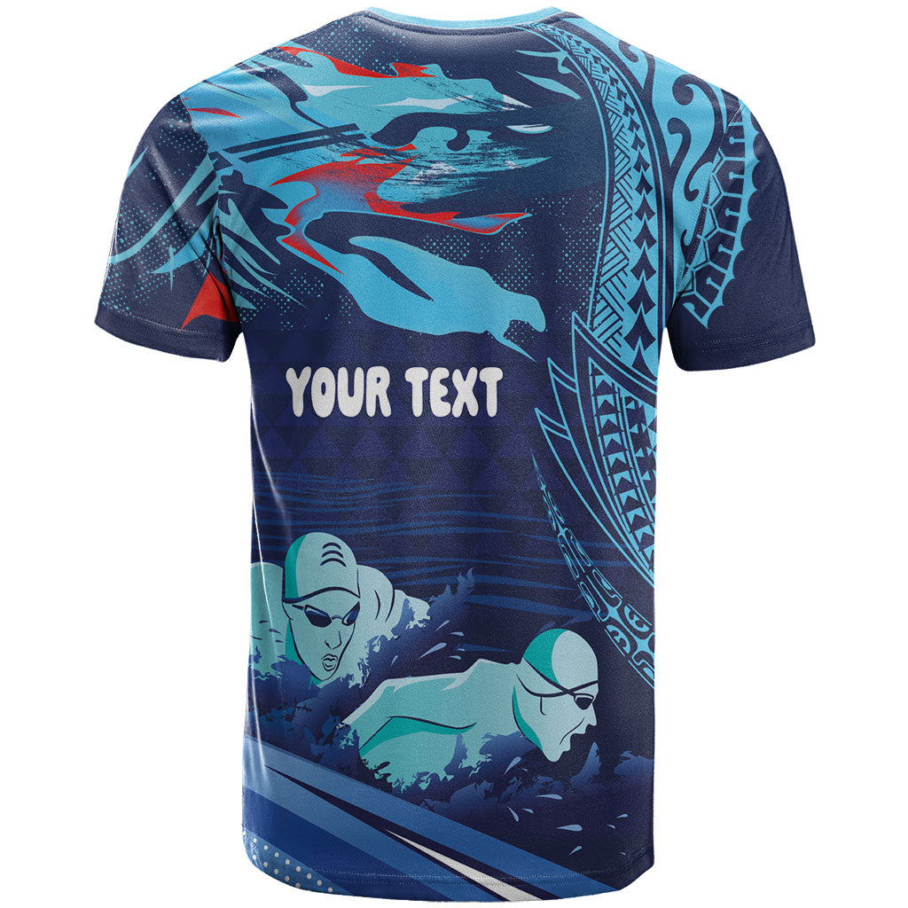 Personalized Hawaii Swimming T Shirt Tribal Sporty Style LT03 - Polynesian Pride
