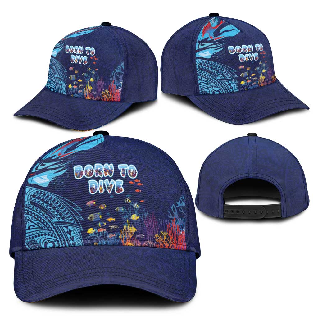 Hawaii Diving Classic Cap Tribal Pattern with Ocean Floor LT03 - Polynesian Pride