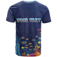 Personalized Hawaii Diving T Shirt Tribal Pattern with Ocean Floor LT03 - Polynesian Pride