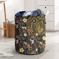 Hawaiian and Japanese Laundry Basket Polynesian Tattoo with Japanese Culture Kintsugi Style LT03 Multicolor - Polynesian Pride