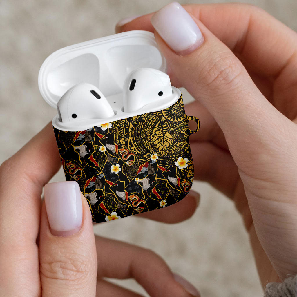 Hawaiian and Japanese AirPods Case Polynesian Tattoo with Japanese Culture Kintsugi Style LT03 - Polynesian Pride